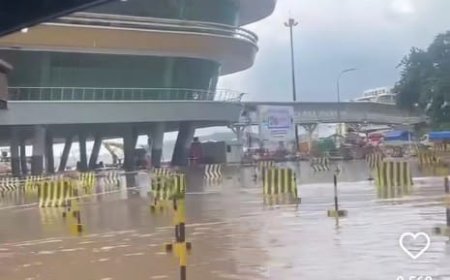 2 Jam bakauheni terendam banjir setinggi 30cm