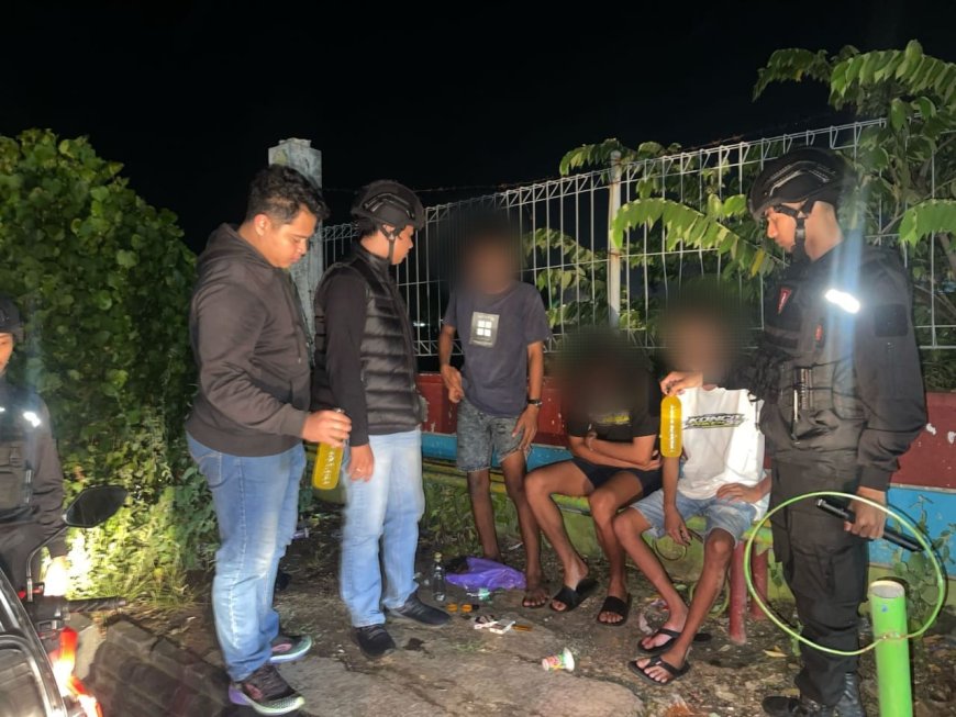 Polres Jepara bubarkan dan menciduk sekelompok pemuda yang lagi asik berpesta miras