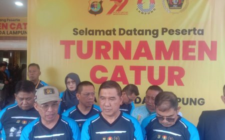 Dalam rangka Hut Bhayangkara ke 79, Polda Lampung Gelar Acara Turnamen Catur