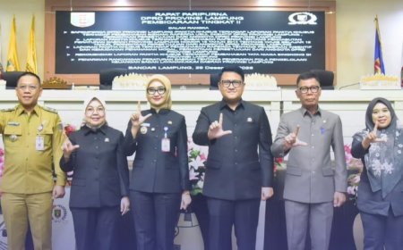 Rapat Paripurna di Ruang Sidang DPRD Provinsi Lampung.