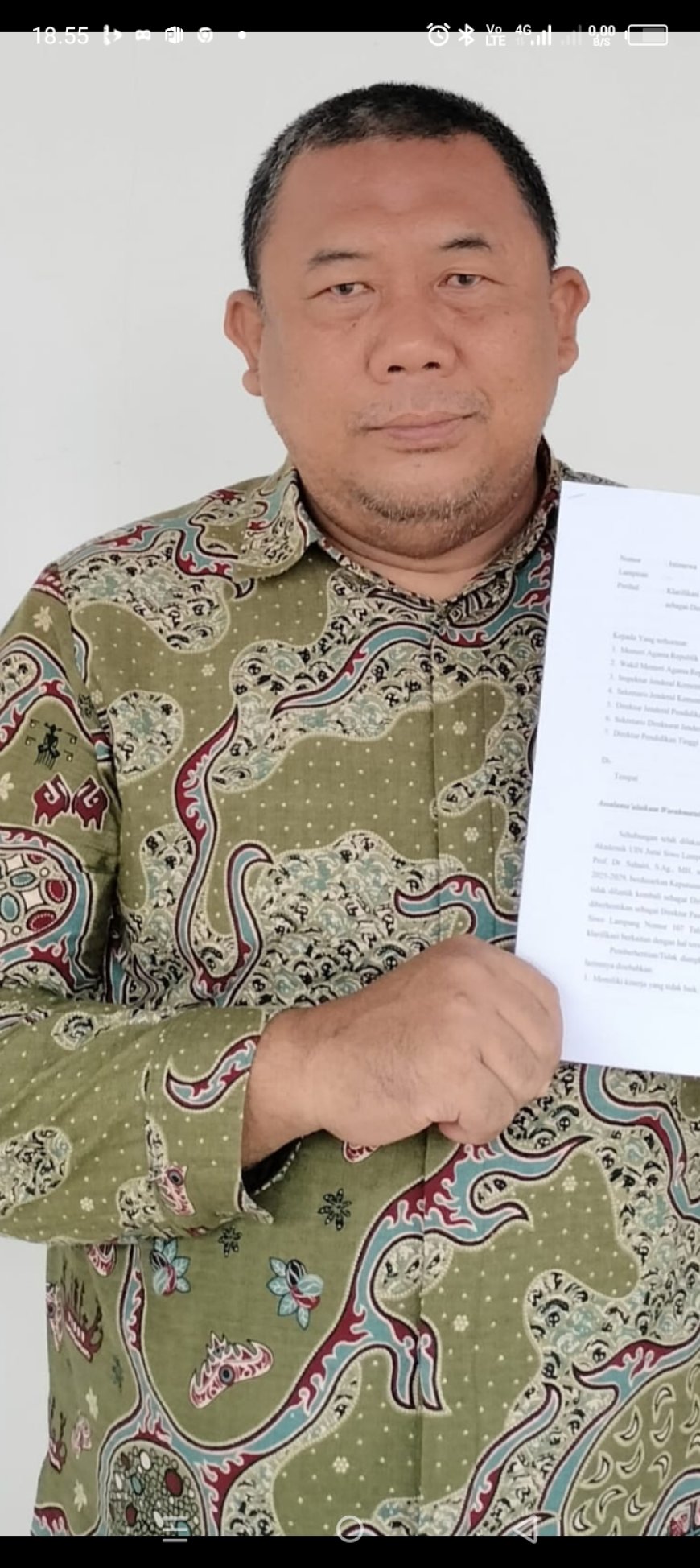 Prof. Dr. Suhairi Klarifikasi Pemberhentian sebagai Direktur Pascasarjana UIN Jurai Siwo Bukan kinerja buruk bandar lampung