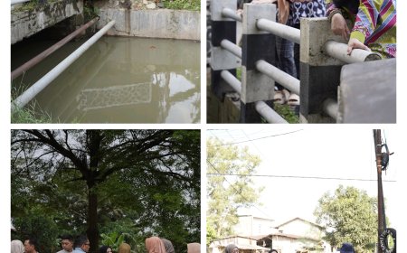 WALI KOTA BANDAR LAMPUNG CEK LANGSUNG SALURAN IRIGASI YANG MENGALIR KE TANJUNG SENANG.
