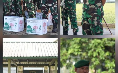 Danrem 043/Gatam Brigjen TNI Haryantana Serahkan Bingkisan Lebaran kepada Prajurit dan PNS