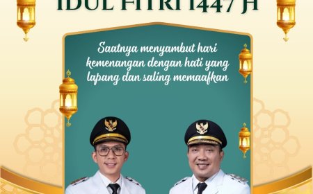 Bupati Lampung Selatan dan Wakil Bupati Lampung Selatan mengucapkan Selamat Hari Raya Idul Fitri 1447.