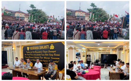 RIBUAN KARYAWAN PT BSA GELAR AKSI DI MAPOLDA LAMPUNG, MINTA PENEGAKAN HUKUM DAN PERLINDUNGAN.