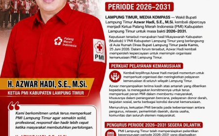 Azwar Hadi Kembali Pimpin PMI Lampung Timur Periode 2026–2031