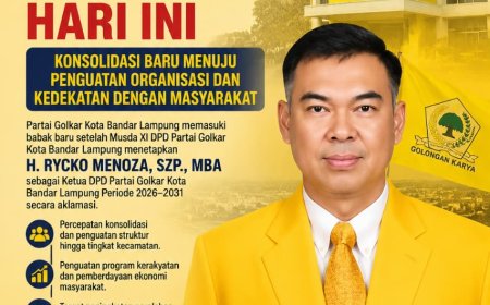Rycko Menoza Pimpin Golkar Bandar Lampung 2026–2031, Konsolidasi Organisasi Jadi Agenda Utama