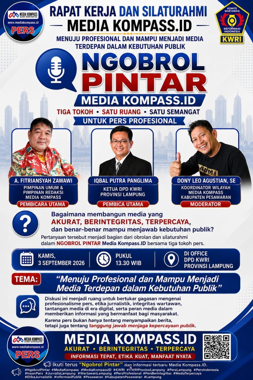 Menuju Pers Profesional dan Terpercaya, Media Kompass.ID Gelar “Ngobrol Pintar” Bersama KWRI Lampung