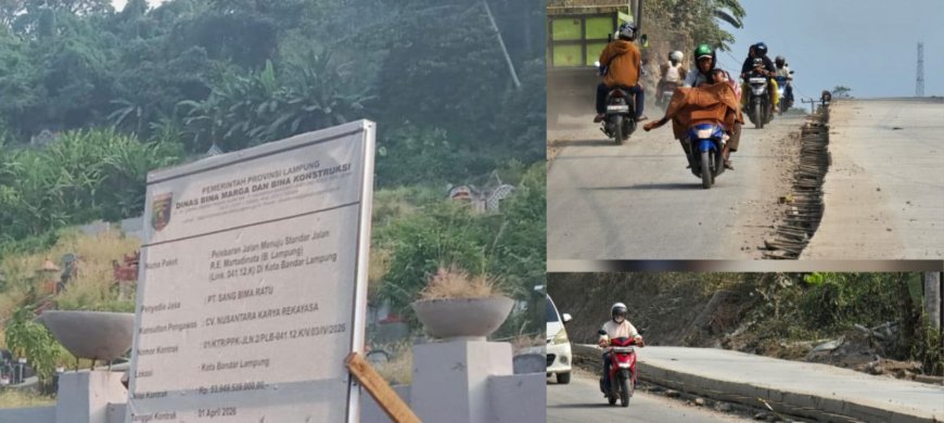 LSM PRO RAKYAT Soroti Minimnya Rambu Proyek Jalan R.E. Martadinata, Desak Gubernur Lampung Bertindak